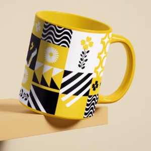 Geometric & Floral Patchwork Mug