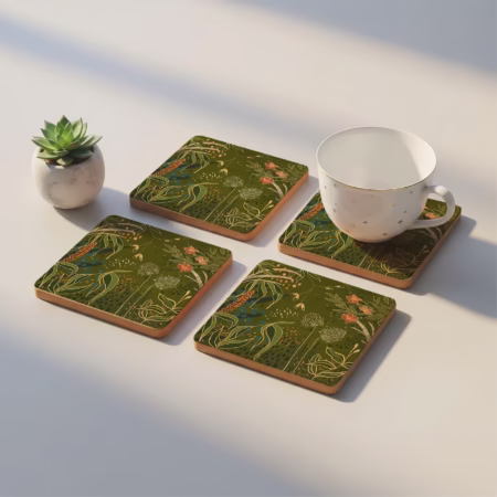 Botanical Green Coasters
