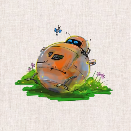 Tote Bag with Friendly Robot Design